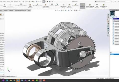 CAD assembly of a mechanical gearbox